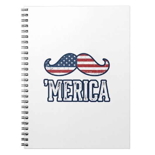 Distressed America Mustache Patriotic Vector Desig Notizblock (Vorderseite)