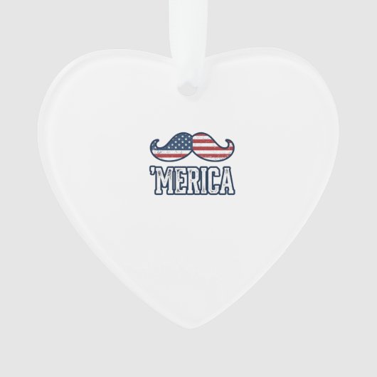 Distressed America Mustache Patriotic Vector Desig Ornament (Vorderseite)