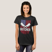Distressed American Flag Butcher Cleaver T-Shirt (Vorne ganz)