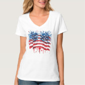 Distressed American Flag Christian Scripture Tee (Vorderseite)