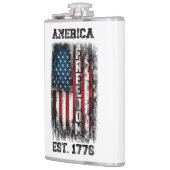 Distressed American Flag Freedom Est. 1776 Flachmann (Links)