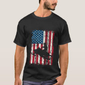 Distressed American Flag Snowmobiling Sled Snowmob T-Shirt (Vorderseite)