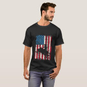 Distressed American Flag Snowmobiling Sled Snowmob T-Shirt (Vorne ganz)