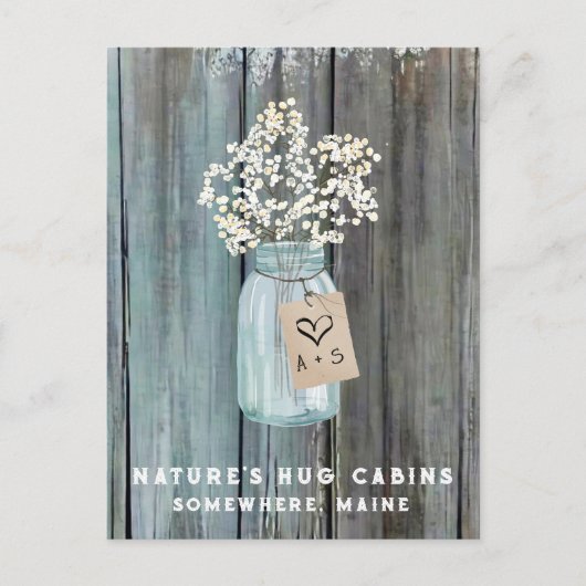 *~* Distressed AP49 QR Mason Jar Feiertagspostkarte (Vorderseite)