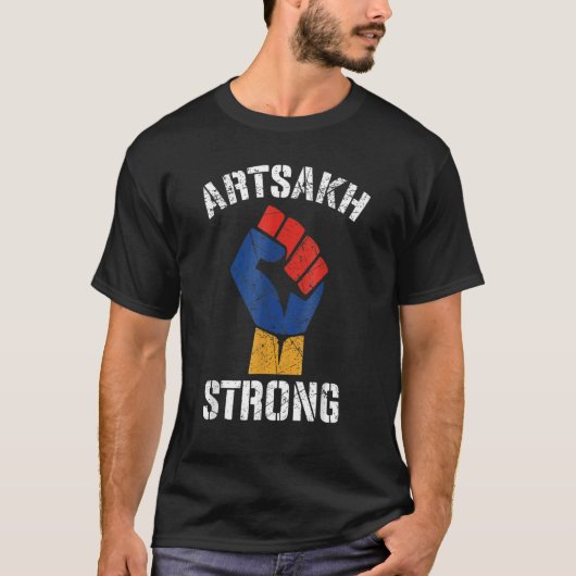 Distressed Artsakh Strong Artsakh is Armenia   Arm T-Shirt (Vorderseite)