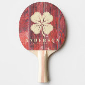 Distressed Barn Boards Four Leaf Clover with Name Tischtennis Schläger (Vorderseite)