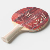 Distressed Barn Boards Leaf Wedding Monogram Tischtennis Schläger (Vorderseite)