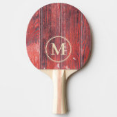 Distressed Barn Boards Monogram Tischtennis Schläger (Vorderseite)