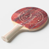 Distressed Barn Boards Wedding Monogram Heart Tischtennis Schläger (Vorderseite)