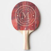 Distressed Barn Boards Wedding Monogram Tischtennis Schläger (Vorderseite)