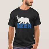 Distressed Beer Bear with Antlers Bear Deer T-Shirt (Vorderseite)