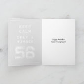 Distressed behalt ruhige Typografie 56. Geburtstag Karte (Innenseite)