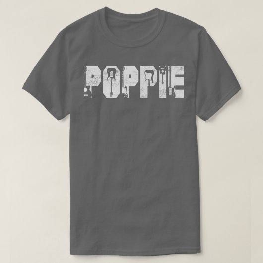 Distressed Best Poppie Ever Guitar Lover Guitarist T-Shirt (Design vorne)