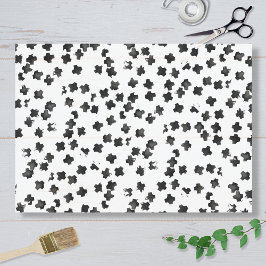 Distressed Black Cross Tissue Paper Seidenpapier