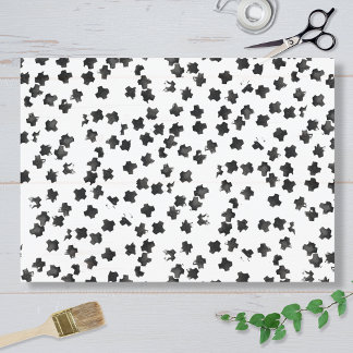 Distressed Black Cross Tissue Paper Seidenpapier
