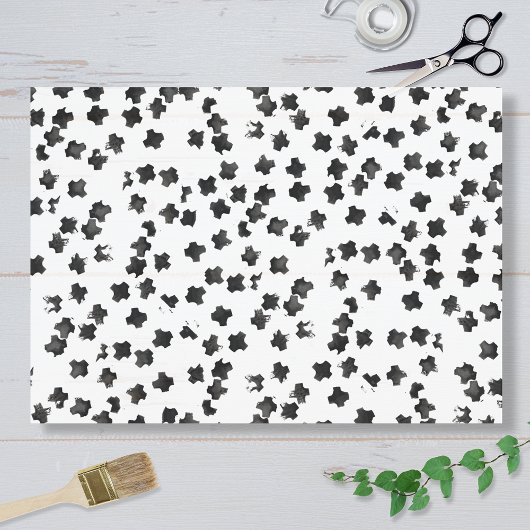Distressed Black Cross Tissue Paper Seidenpapier