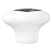 Distressed Black Heart Pawprint Ceramic Knob Keramikknauf (Seitenansicht)