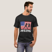 Distressed Boxing Usa American Flag Boxer Fighter T-Shirt (Vorne ganz)