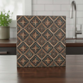 Distressed Bronze & Teal Metal #16 ID1227 Fliese