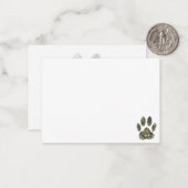 Distressed Camo Dog Paw Print Blank Mitteilungskarte (Vorderseite/Rückseite Beispiel)