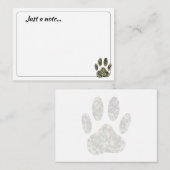 Distressed Camo Dog Paw Print Just a Note Mitteilungskarte (Vorne/Hinten)