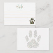 Distressed Camo Dog Paw Print Lined Monogram Mitteilungskarte (Vorne/Hinten)
