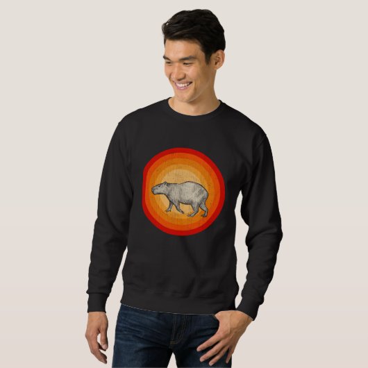 Distressed Capybara  Retro Style Sweatshirt (Vorne ganz)