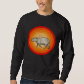 Distressed Capybara  Retro Style Sweatshirt (Vorderseite)