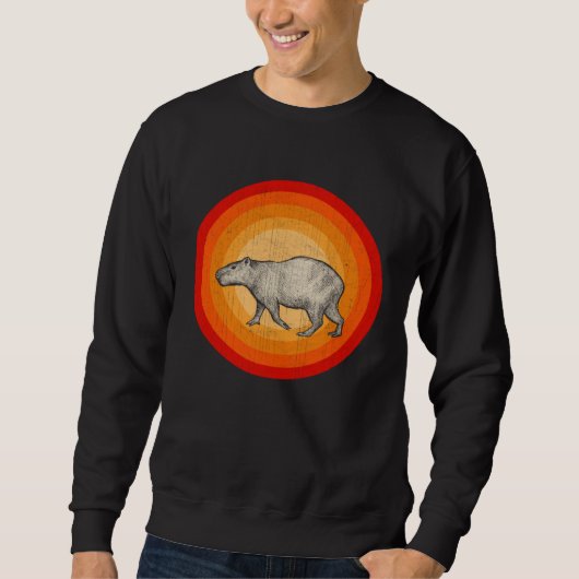 Distressed Capybara  Retro Style Sweatshirt (Vorderseite)
