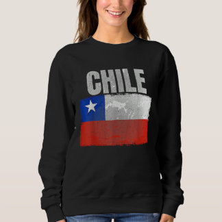 Distressed Chile Flag Graphic for Men Women Hispan Sweatshirt