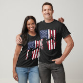 Distressed Compound Bow Archer American Flag T-Shirt (Unisex)
