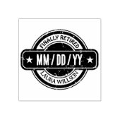 Distressed Custom Finally Retired Date  Gummistempel (Prägung)