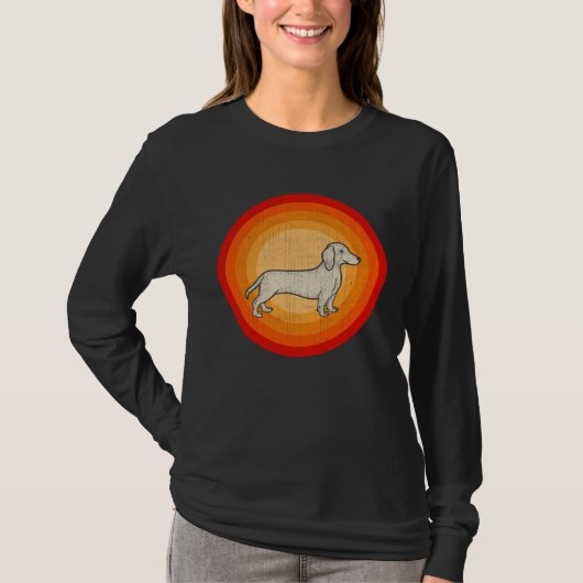 Distressed Dachshund Dog  Retro Style T-Shirt (Vorderseite)