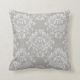 Distressed Damask-Wurfkissen - Grau Kissen
