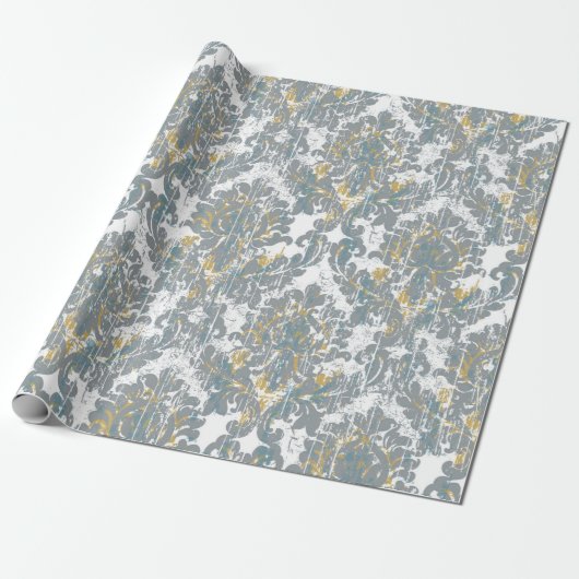 Distressed Damast-Muster Geschenkpapier (Ungerollt)