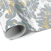 Distressed Damast-Muster Geschenkpapier (Rolleneckpunkt)
