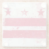 Distressed District of Columbia Flag Glasuntersetzer (Rückseite)