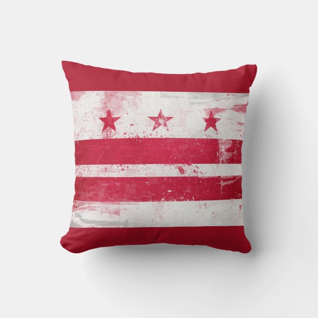 Distressed District of Columbia Flag Kissen (Vorderseite)