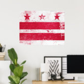Distressed District of Columbia Flag Poster (Heimbüro)