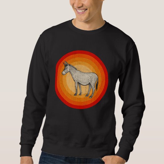 Distressed Donkey  Retro Style Sweatshirt (Vorderseite)