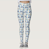 Distressed Dots Blue Green Circles Messy Leggings (Vorderseite)