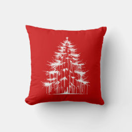Distressed Drippy Gothic Chic Red Christmas Tree Kissen