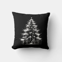 Distressed Drippy Gothic Chic White Christmas Tree Kissen