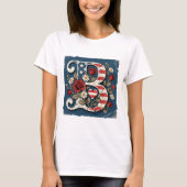 Distressed Flag Letter B Floral Monogram T-Shirt (Vorderseite)