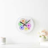 Distressed Flower Burst Runde Wanduhr (Zuhause)