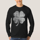 Distressed Four Leaf Clover St Patrick's Day T-Shirt (Vorderseite)