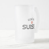Distressed Geneve Suisse (Genfer Schweiz) Mattglas Bierglas (VorderseiteRechts)