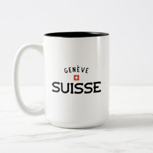 Distressed Geneve Suisse (Genfer Schweiz) Zweifarbige Tasse