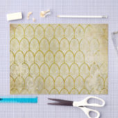 Distressed Gold Geometric Art Deco Seidenpapier (Handwerk)