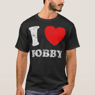 Distressed Grunge Abgenutzter Stil Ich Liebe Bobby T-Shirt